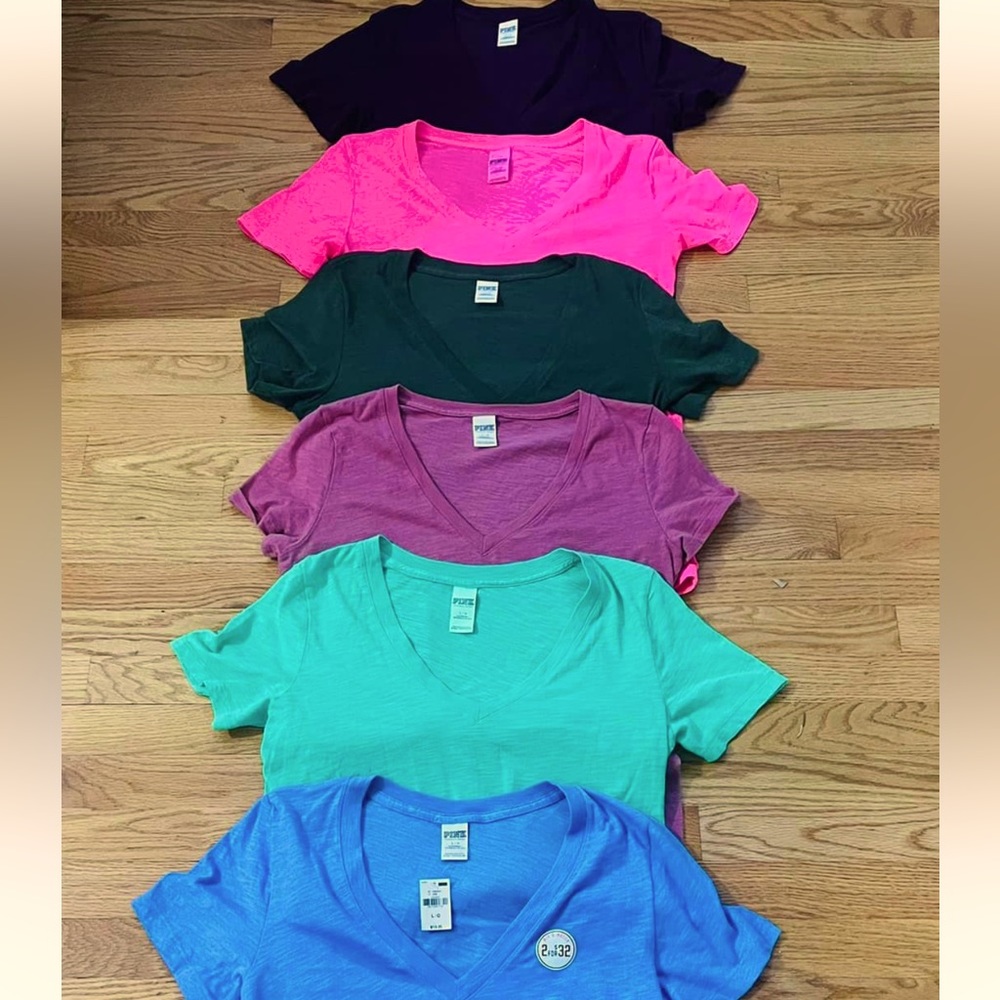 6 new Victoria secret PINK shirts large
